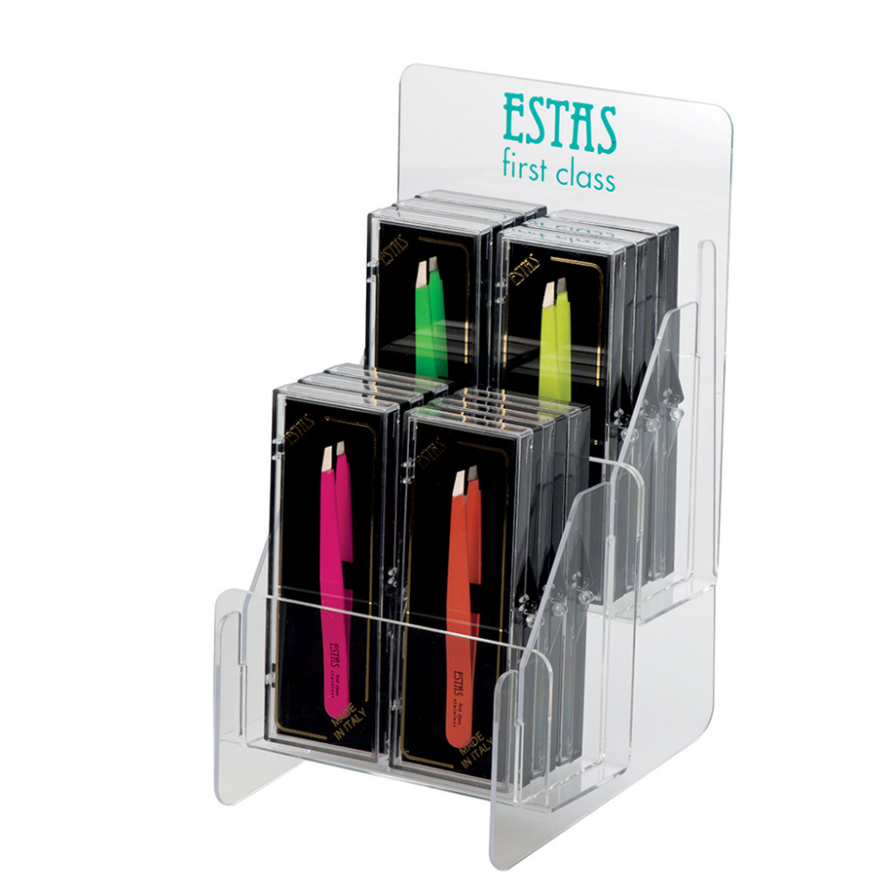 Estas Espositore Pinza Obliqua Inox Fluo 24PZ