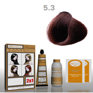 Shampoo colorante crema colore donna 100ml 5.3 castano chiaro dorato