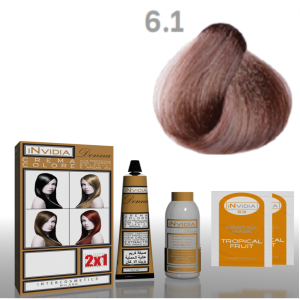 Shampoo colorante crema colore donna 100ml 6.1 biondo scuro cenere