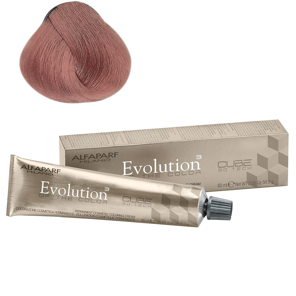 alfaparf-tinta-evolution-of-the-color-60ml-8.236-beige-glacu00e8 Tinta per capelli Alfaparf Evolution con ciocca campione color beige glacé, scatola e tubo