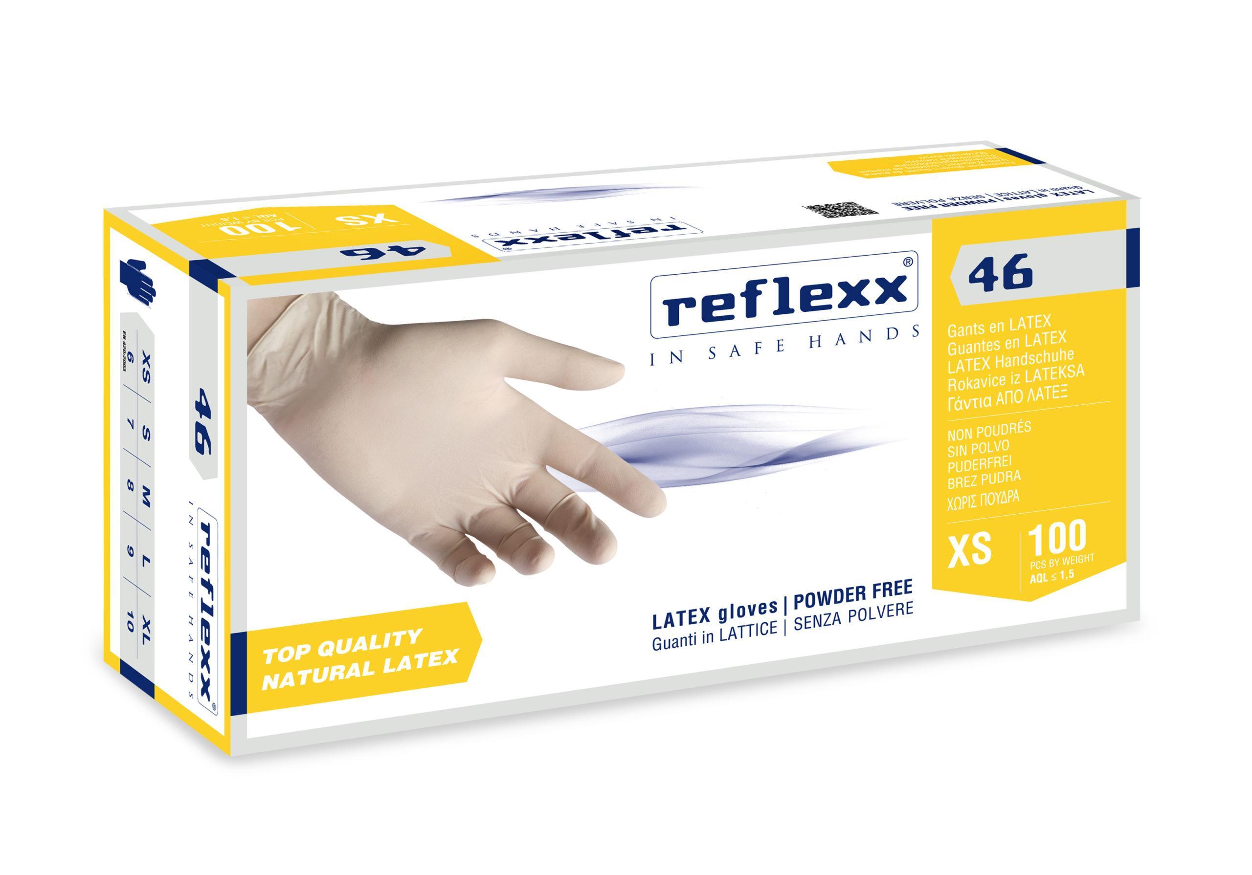 reflexx reflexx 46 guanti lattice senza polvere 100pz r46 small - foto 1