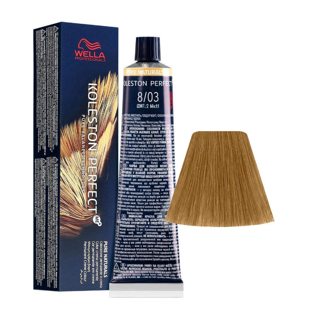 Wella Tinta Koleston Perfect Me 60ML 8/03 Biondo Chiaro Naturale Dorato