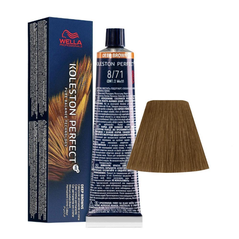 Wella Tinta Koleston Perfect Me 60ML 8/71 Biondo Chiaro Sabbia Cenere