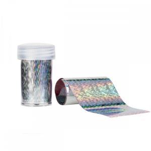 Holographic silver foil transfer effect