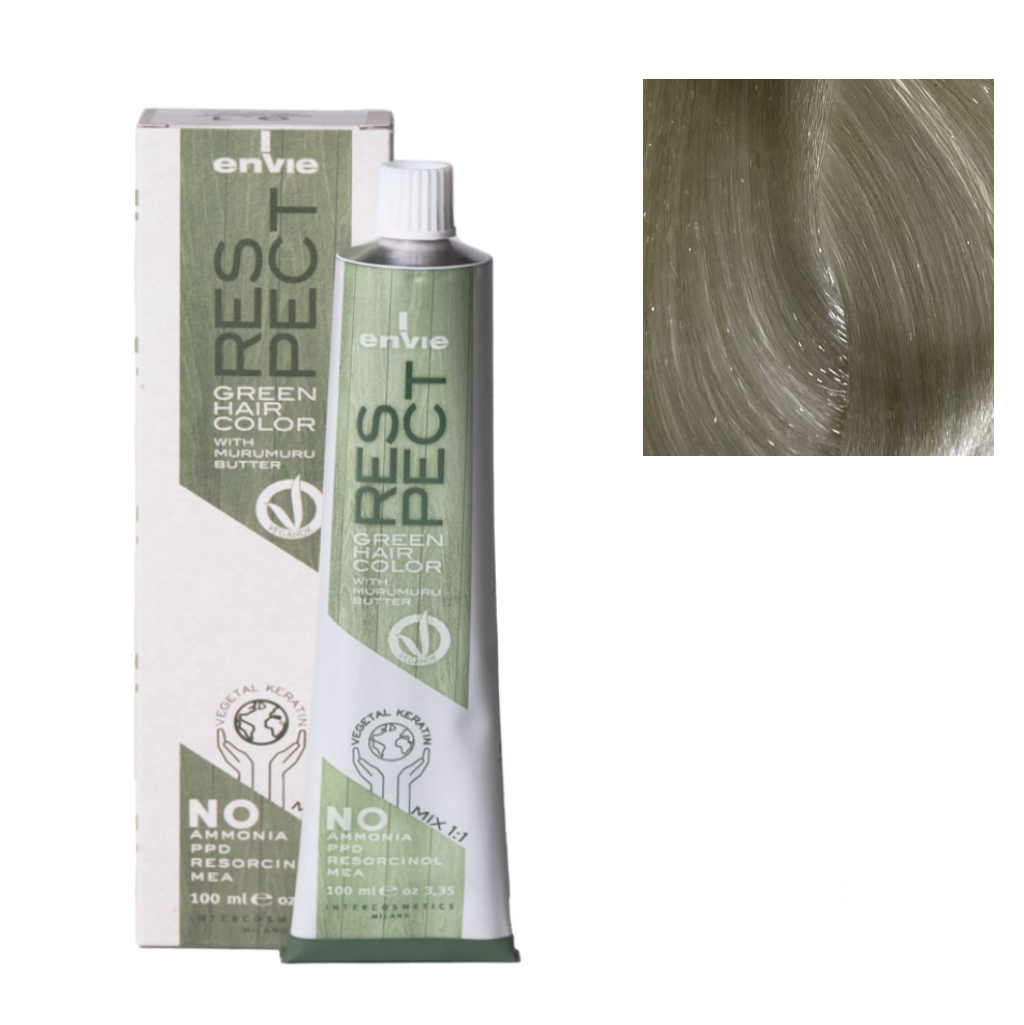 Envie Tinta in Crema Senza Ammoniaca Respect Green 100ml 11.1 Biondo Super Extra Chiaro Cenere