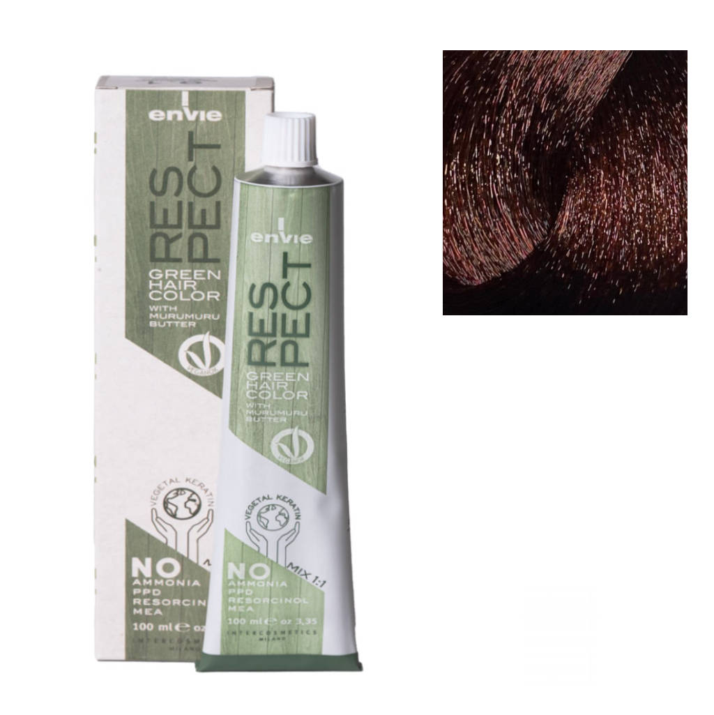 Envie Tinta in Crema Senza Ammoniaca Respect Green 100ml 4.4 Castano Rame