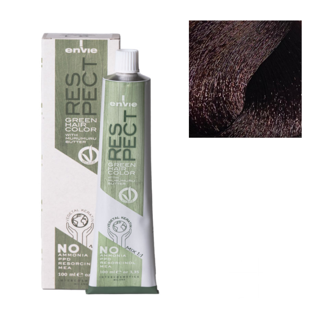 Envie Tinta in Crema Senza Ammoniaca Respect Green 100ml 5.6 Castano Chiaro Rosso