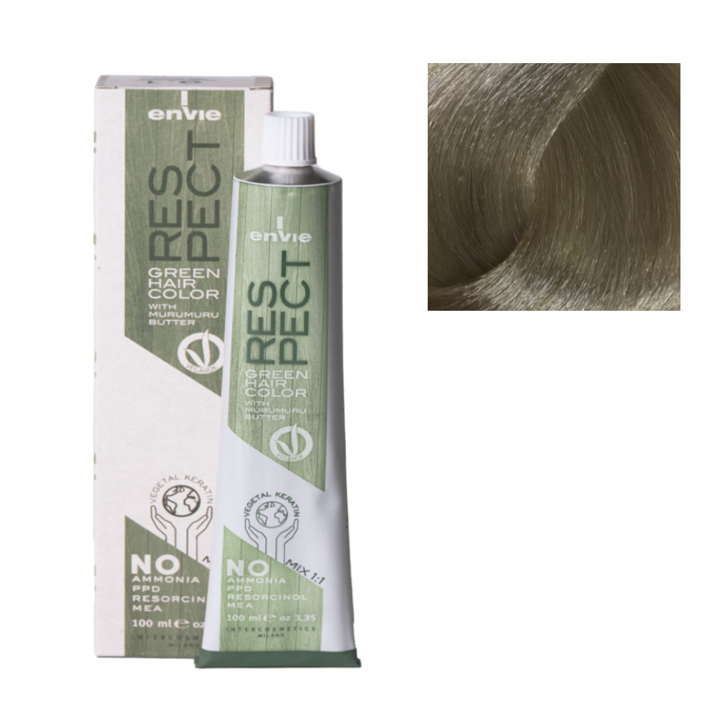 Envie Tinta in Crema Senza Ammoniaca Respect Green 100ml 8.1 Biondo Chiaro Naturale Cenere