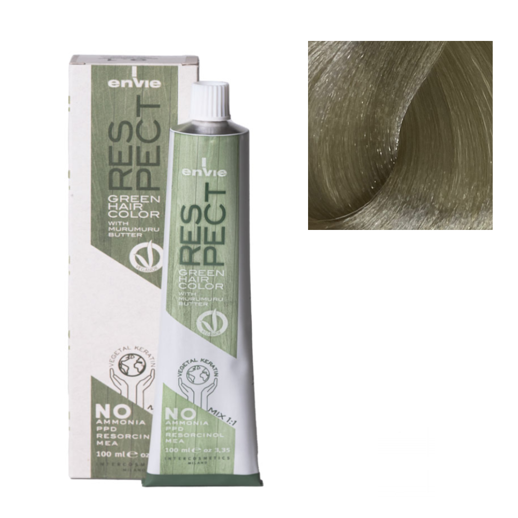 Envie Tinta in Crema Senza Ammoniaca Respect Green 100ml 9.1 Biondo Chiarissimo Naturale Cenere