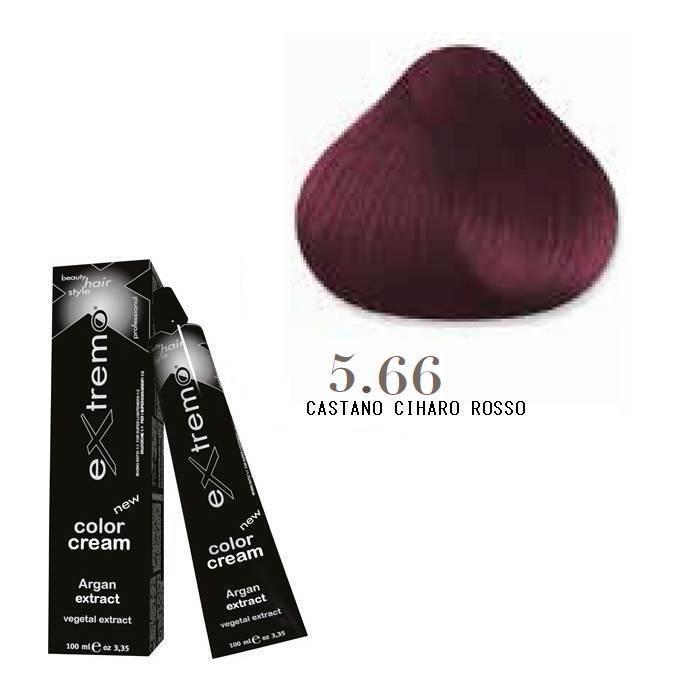 Extremo Tinta Color Cream Argan Oil 100ml 5.66 Castano Chiaro Rosso Intenso