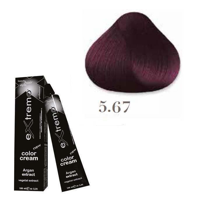 Extremo Tinta Color Cream Argan Oil 100ml 5.67 Castano Chiaro Rosso Irise