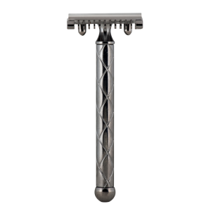 Rasoio doppia lama cromato nero retro