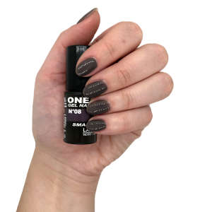 Semipermanente one step gel nail polish n.8 anthracite 5ml