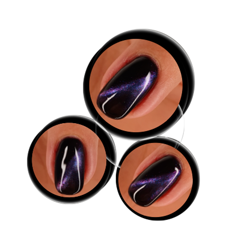 Gel Semipermanente Magnetico Cat Eye N.7 Viola - applicazione