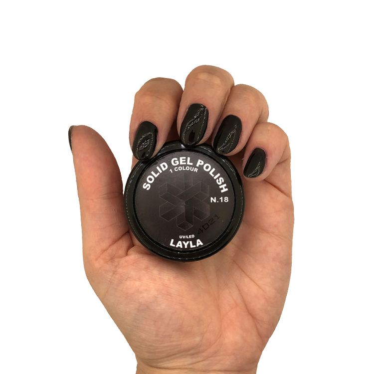 Layla Smalto Solid Gel Polish Uv Led 15GR N.18 Obsidian