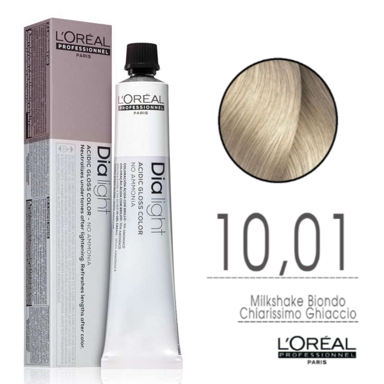 L'Oru00e9al Tinta Dia Light Tono Su Tono 50ML 10.01 MilkShake Biondo Chiarissimo Ghiaccio