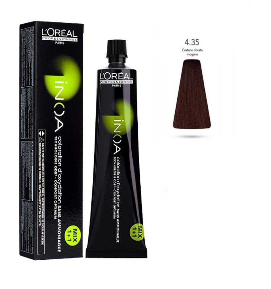 L'Oru00e9al Tinta Inoa Senza Ammoniaca 60ML 4.35 Castano Dorato Mogano