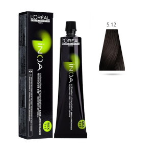 L'oréal tinta inoa senza ammoniaca 60ml 5.12 marrone chiaro cenere iridescente