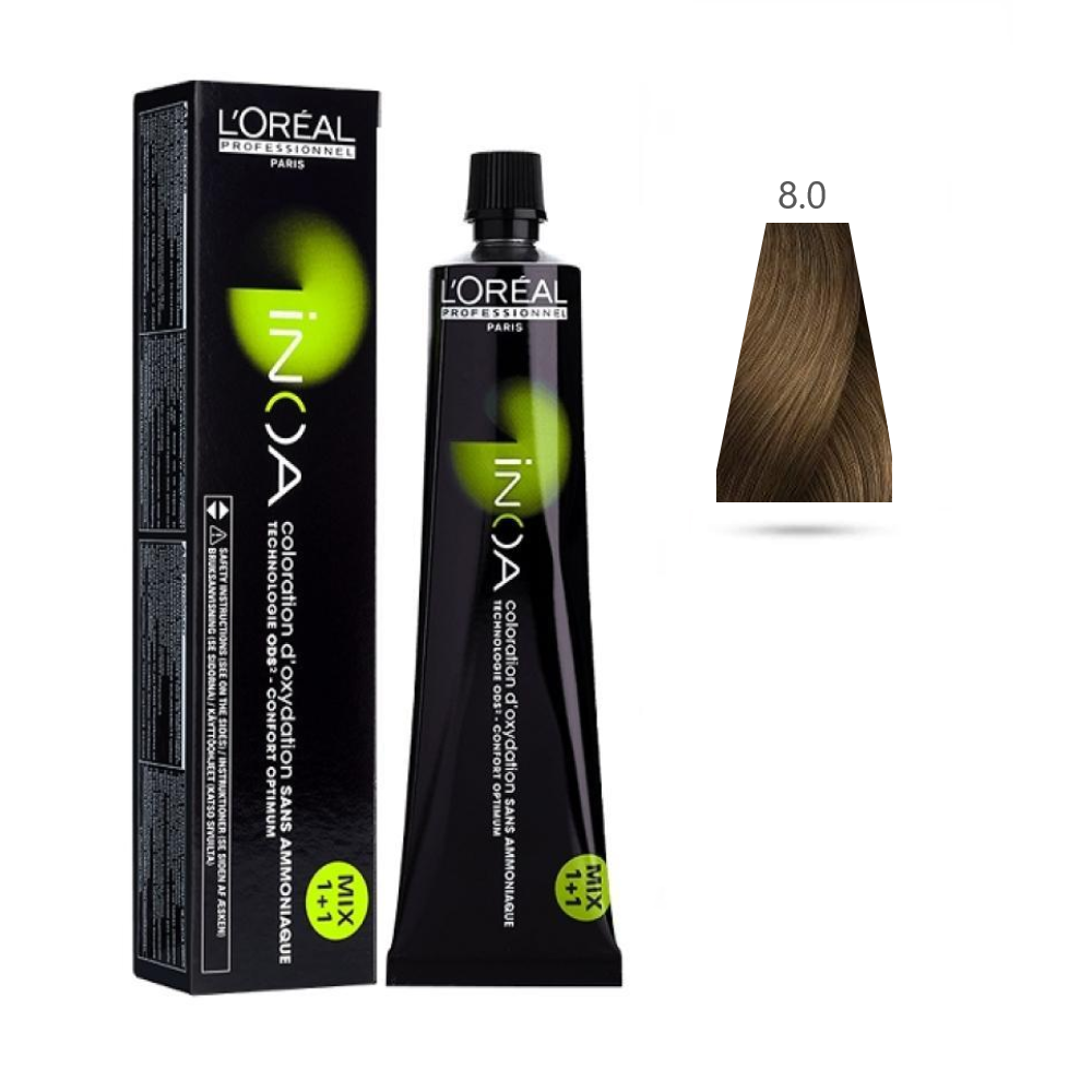 L'Oru00e9al Tinta Inoa Senza Ammoniaca 60ML 8.0 Biondo Chiaro Rotondo