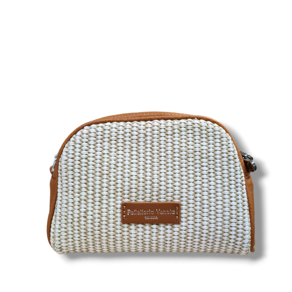 pelletteria veneta pelletteria veneta clutch piccola in pelle e paglia melissa p24075 cuoio - foto 1