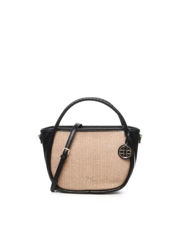 Vu00b073 BORSA SINTETICA DONNA FLAMINIA NATURALE/NERO