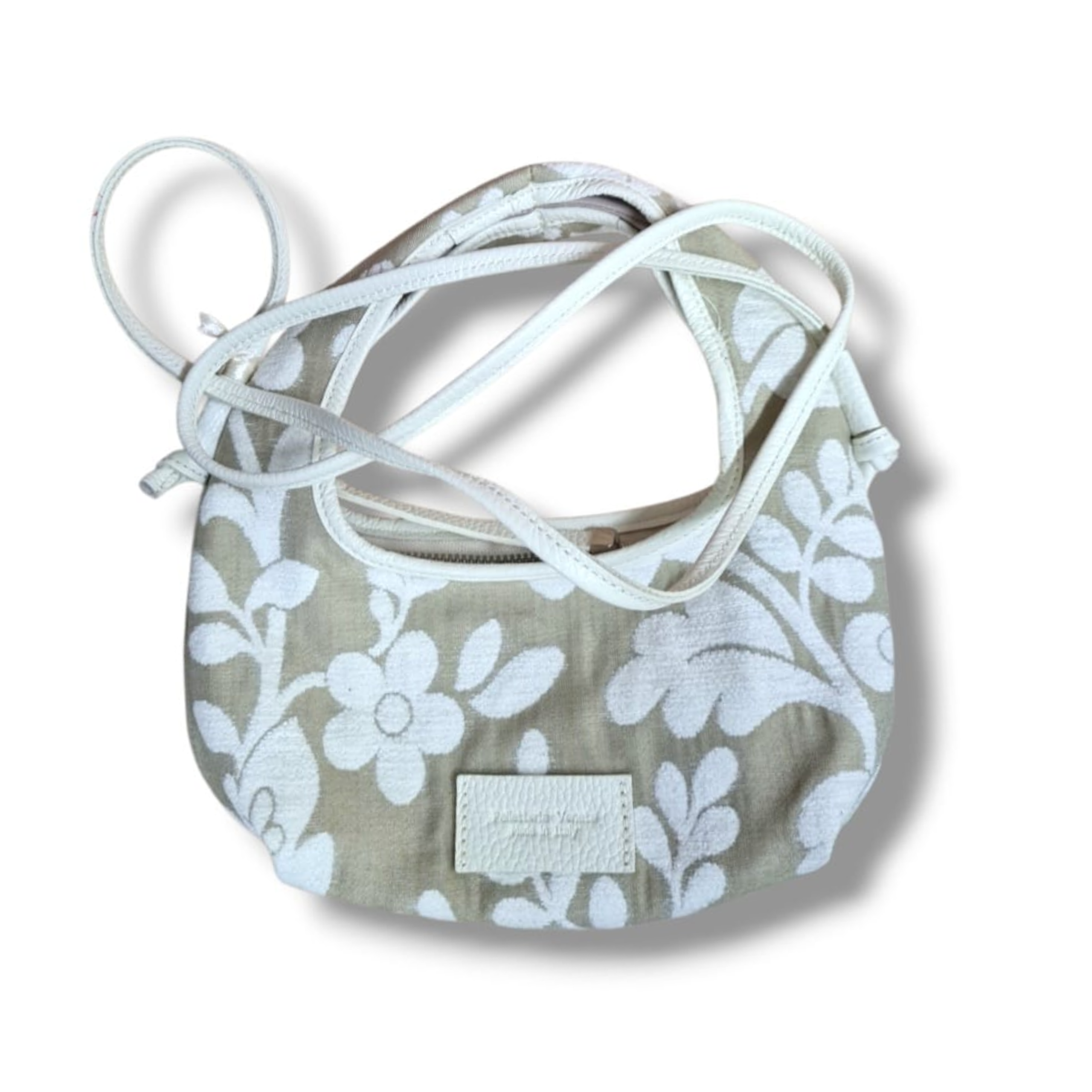 pelletteria veneta pelletteria veneta borsa a tracolla in tessuto damsacato e pelle dollaro linea venezia bianco t25702-bianco - foto 1