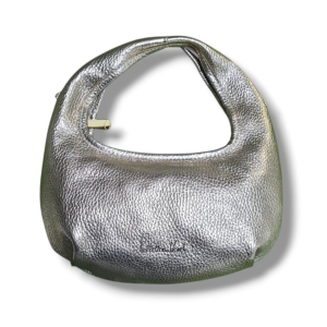 Tracolla in pelle martellata lamina linea shimmer platino v25500-platino