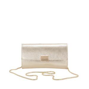Clutch piccola in pelle marmellata laminata linea shimmer platino v25502-platino