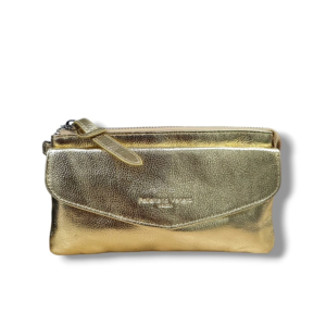 Tracolla piccola in pelle martellata laminata linea elsa platino v25801-platino