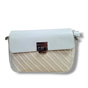 Clutch in paglia e pelle dollaro linea caorle bianco p25072-bianco