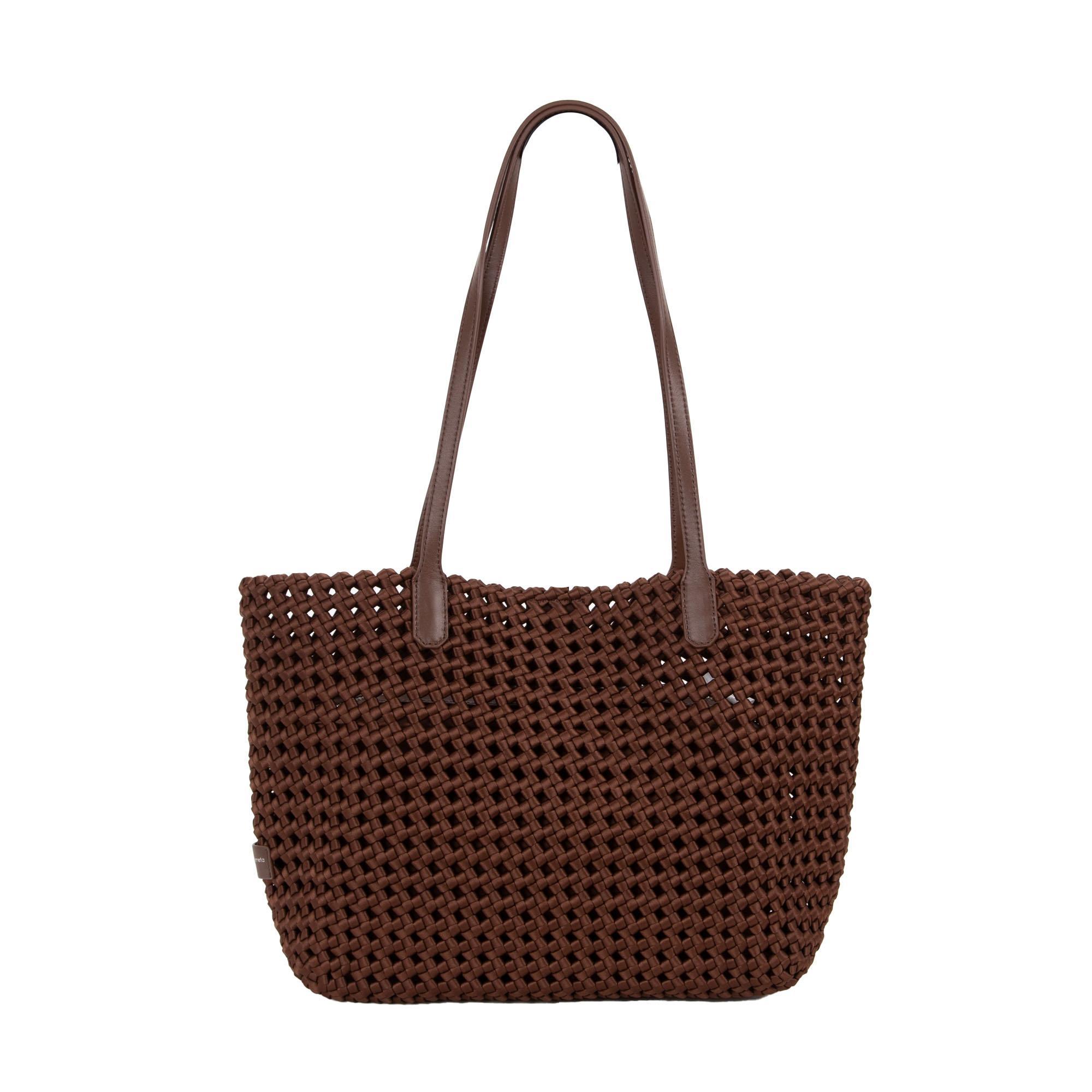 pelletteria veneta pelletteria veneta borsa shopper in raso linea riccione marrone st25444-marrone - foto 1
