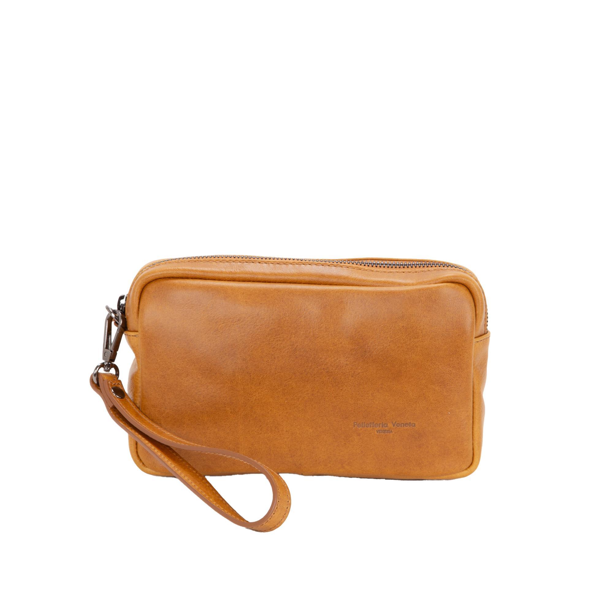 pelletteria veneta pelletteria veneta pochette in pelle vintage linea riccardo moro n25498-moro - foto 1