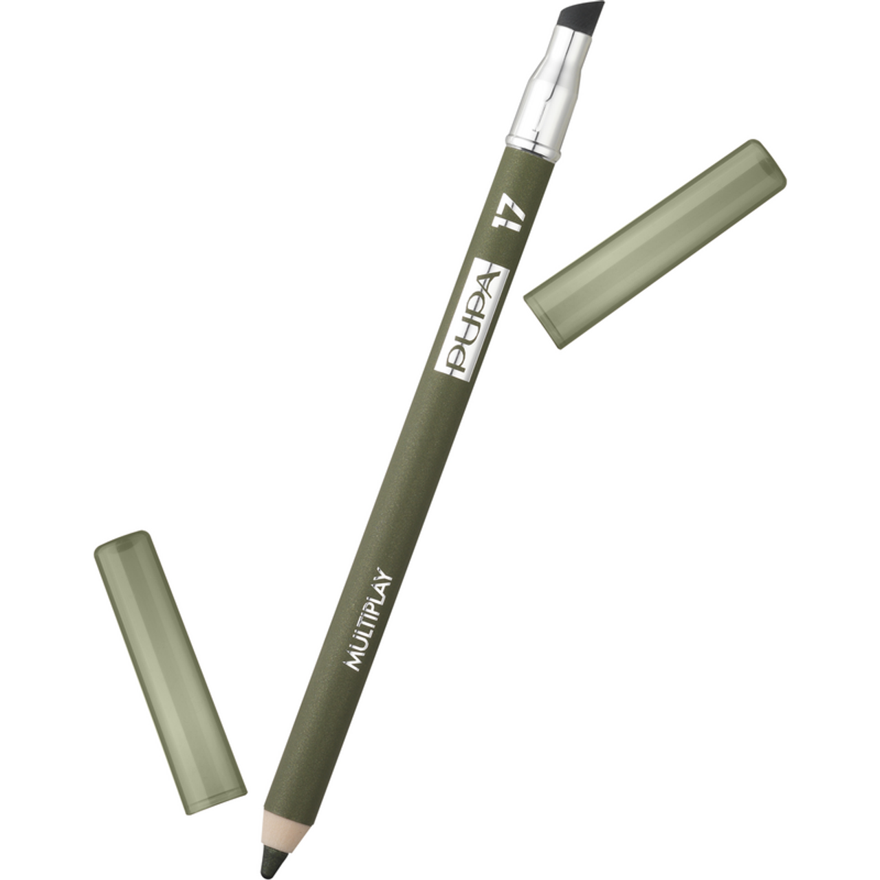 pupa pupa matita occhi multiplay 17 - foto 1 Matita occhi PUPA Multiplay 17 marrone grigio-verde, cappuccio rimosso, sfondo bianco
