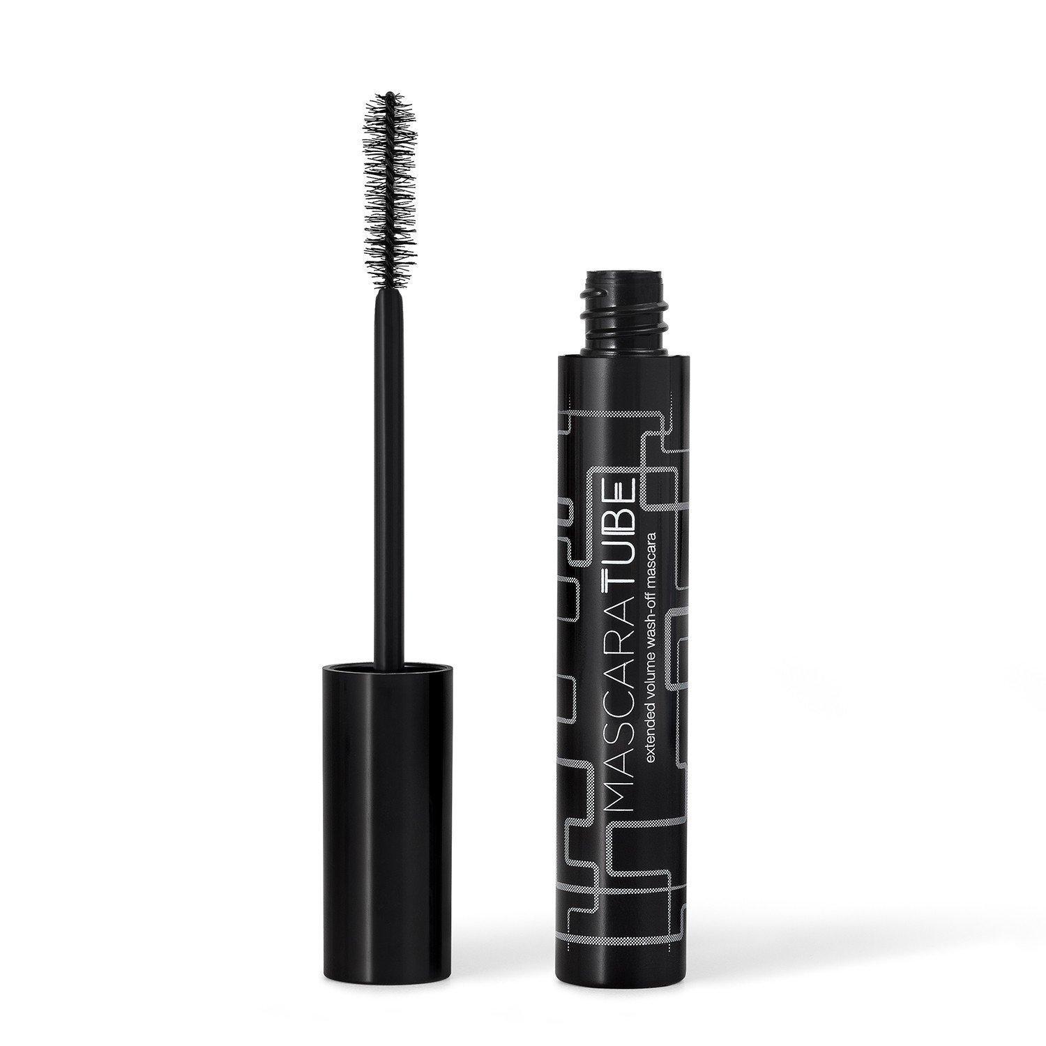 Mascara aperto con tubetto, formula nera densificante