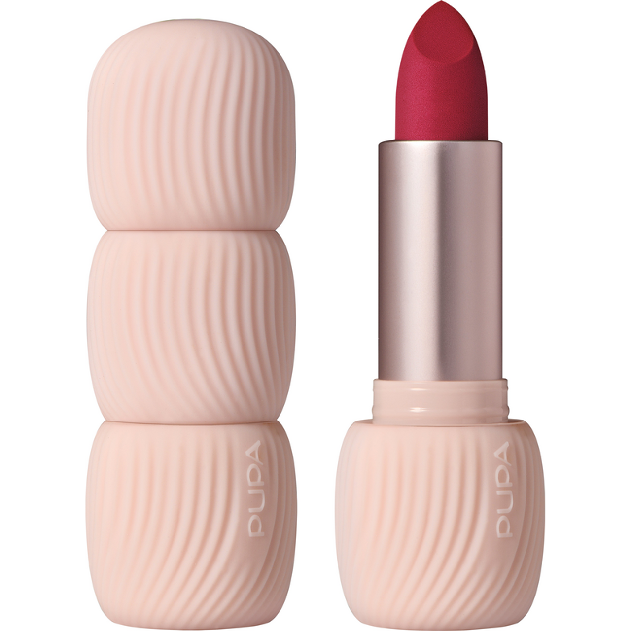 pupa pupa rossetto my crush n.033 - foto 1 Rossetto color bordeaux in tubo beige, versione fuori e dentro al casing