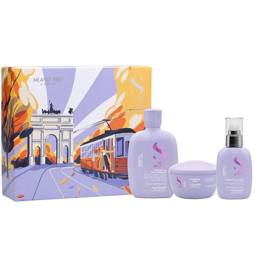 alfaparf alfaparf kit smooth shampoo+mask+cream semi di lio pf029642 - foto 1