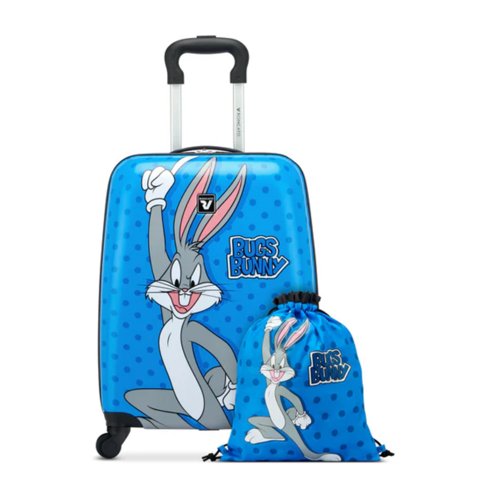 roncato roncato set trolley + zaino + portascarpe + astuccio junior dlx bugs bunny - foto 1
