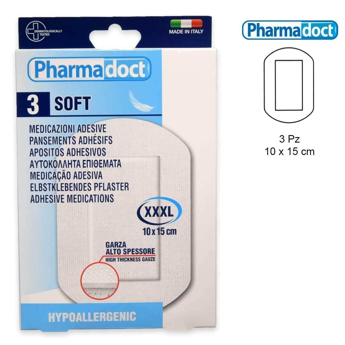 pharmadoc pharmadoct delicati cerotti sterili tnt colore bianco alta protezione 3 pezzi 78309 - foto 1