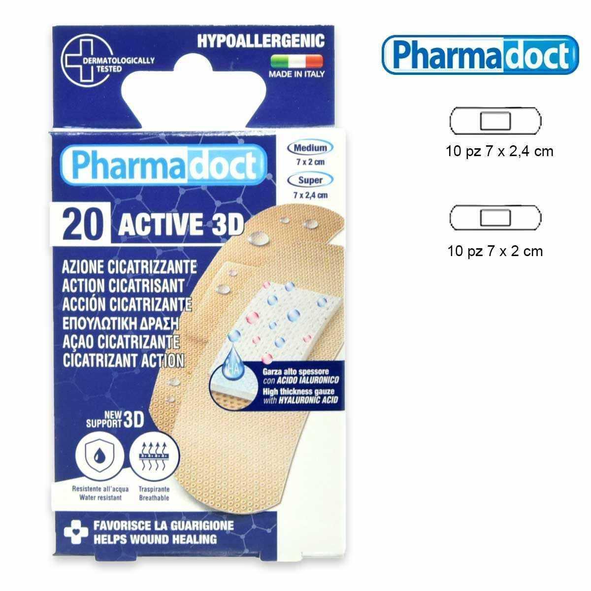 pharmadoc pharmadoct active 3d cerotti azione cicatrizzante garza con acido ialuronico 6 p 78306 - foto 1