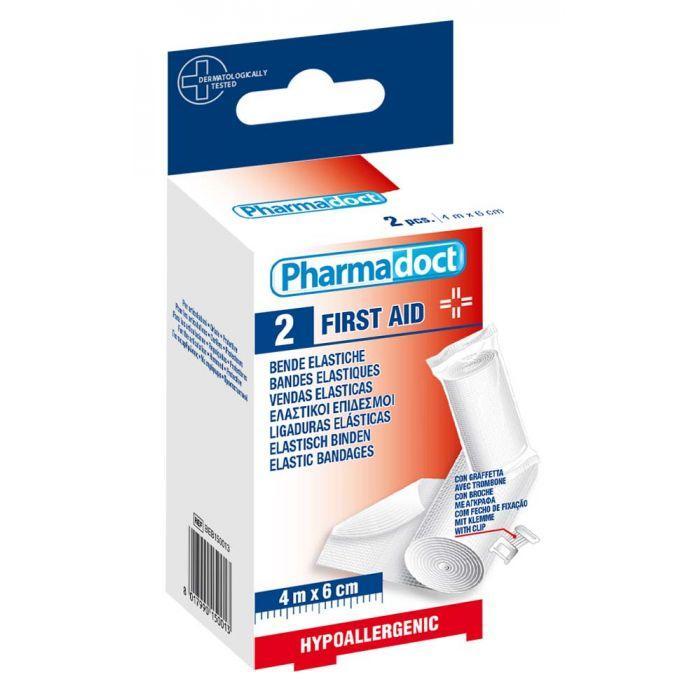 pharmadoc pharmadoct bende elastiche 4m x 6cm 2pz+fermaglio-box da 6pz 78038 - foto 1