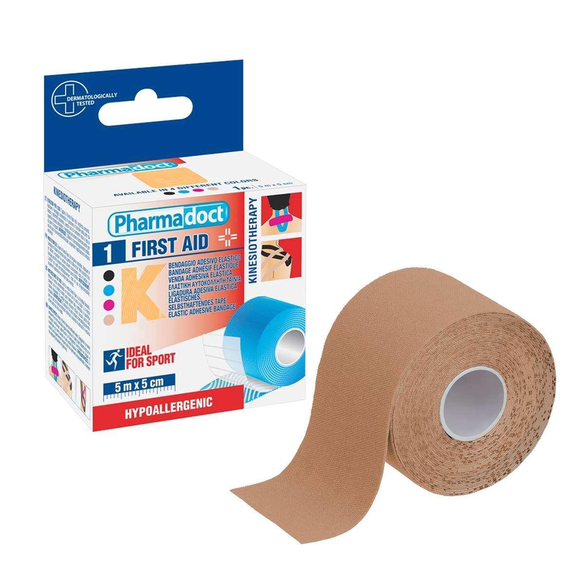 pharmadoc pharmadoct primo soccorso benda kinetic pelle 5mx5cm 1pz-box da 6pz 78191 - foto 1