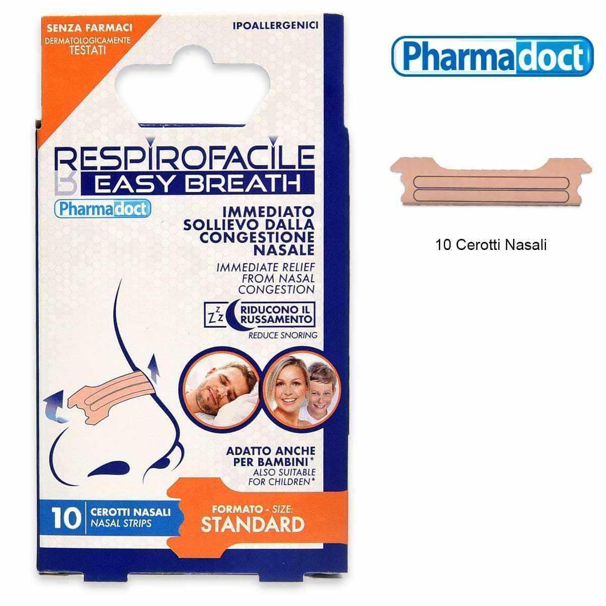 pharmadoc pharmadoct cerotti nasali trasparenti 10pz in bustina 78021 - foto 1