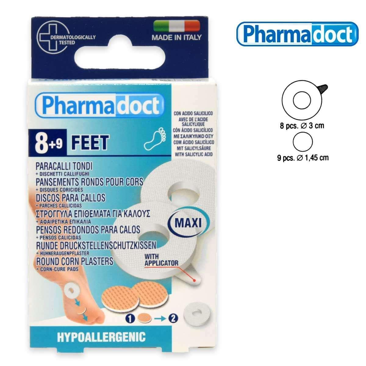 pharmadoc pharmadoct piedi paracalli grandi rotondi in lattice 8pz.+ 9 dischetti 78198 - foto 1