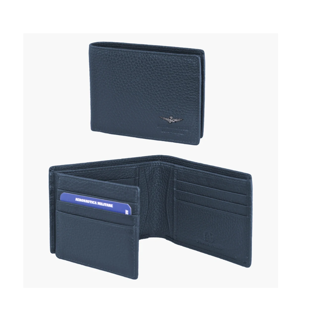 aeronautica militare aeronautica militare portafogli uomo pelle blu  am182-bl - foto 1